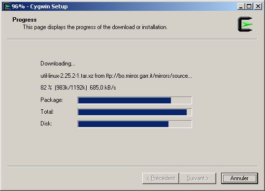 Cygwin s'installe comme un logiciel classique Cygwin s'installe comme un logiciel classique