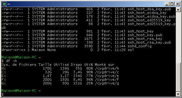 Cygwin une fois lancé. Une invite de commande dans un terminal sur fond noir. La classe! Cygwin une fois lancé. Une invite de commande dans un terminal sur fond noir. La classe!