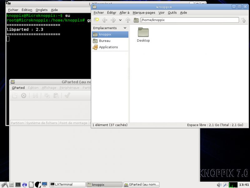 Bureau de Knoppix knoppix3